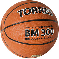 Мяч баск. "TORRES BM300" арт.B02016 р.6, резина, нейлон, корд, бут.камера, тёмно-оранж-чёрный