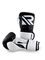 Перчатки боксёрские Rage fight gear кож/зам (10oz, чёрно-белый)